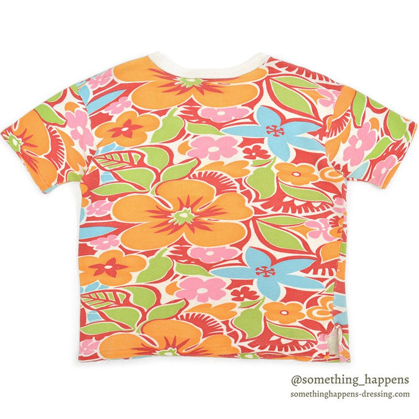 1960's~ HEALTHKNIT FLOWER PATTERN S/S SWEAT SHIRT ... M