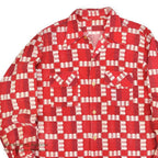 ~1950's GEOMETRIC ZIG ZAG PATTERN PRINT FLANNEL SHIRT...