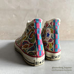 1980's CONVERSE ALL STAR HI / PSYCHEDELIC PAISLEY HAND PAINT ... 61/2