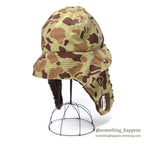 1980's ORVIS DUCK HUNTER CAMO GORE-TEX CAP WITH EAR FLAPS ... L/XL