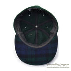 1990's LAKE OF THE ISLES GREEN WOOL / SUEDE LEATHER CAP... L
