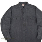 1950's HERCULES BLACK CHAMBRAY SHIRT / ELBOW PATCHES...