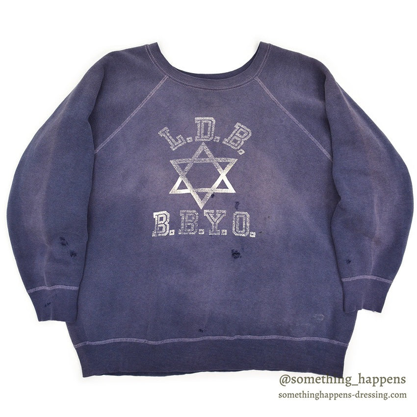 1960's CHAMPION NAVY FADED SWEAT SHIRT ... Fits XL