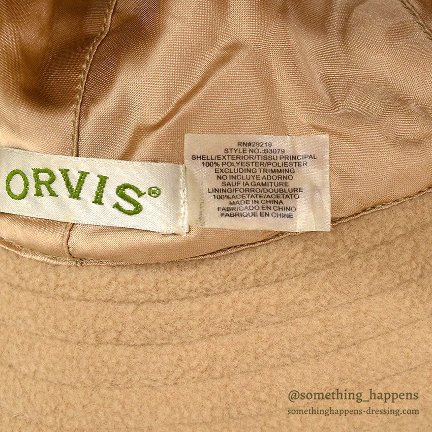 ORVIS BEIGE FLEECE BUCKET HAT...