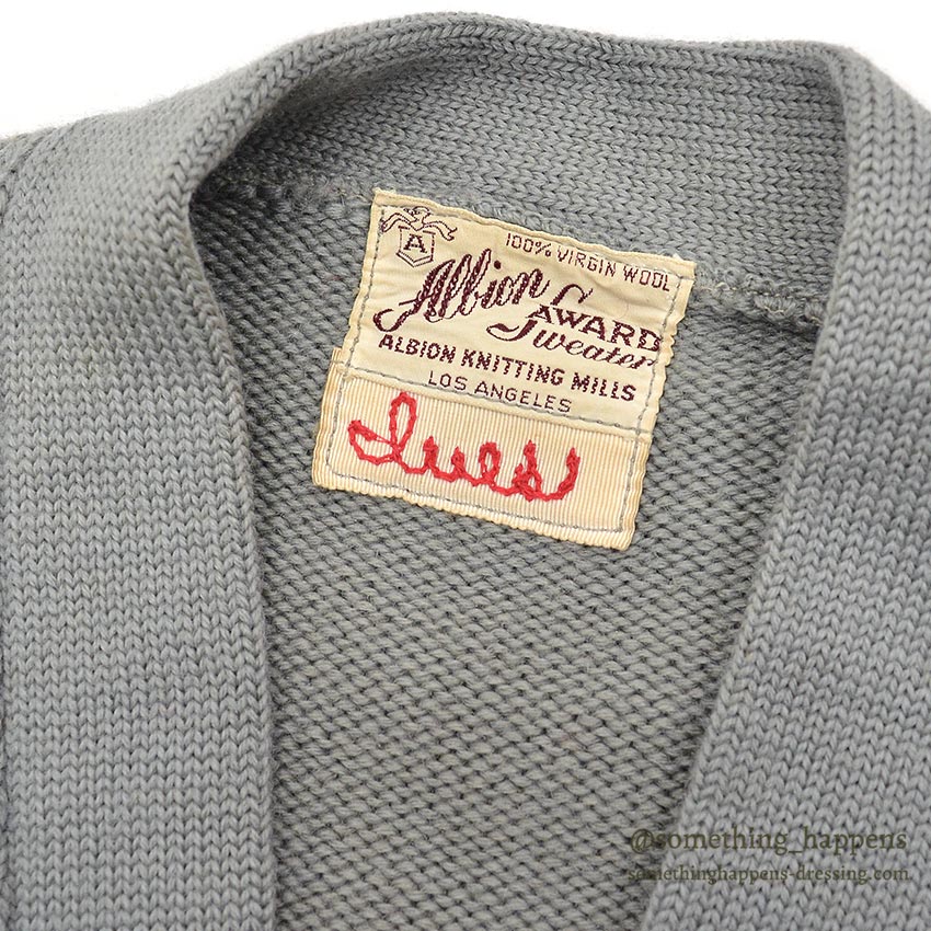 1950's ALBION AWARD SWEATER CARDIGAN / LONG...