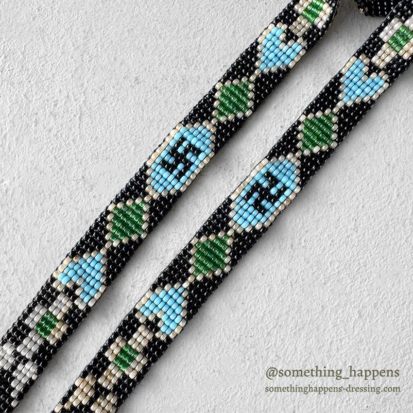 NATIVE AMERICAN SEED BEADS NECKLACE / WHIRLING LOGS...