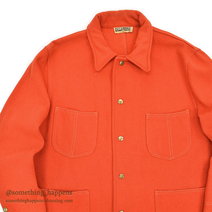 1970's GALLAGHERS ORANGE WOOL COVERALL...XL