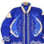 1960's FISH PATTERN COWICHAN SWEATER...