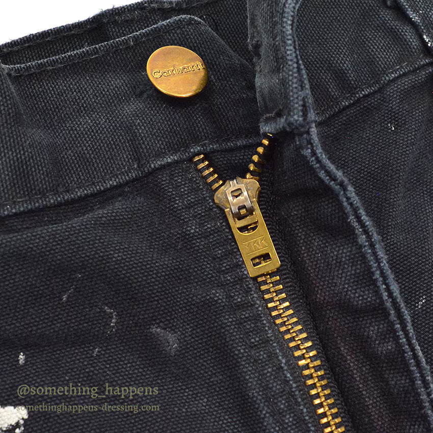 1990's CARHARTT BLACK DOUBLE KNEE DUCK PAINTER PANTS... W31/L31