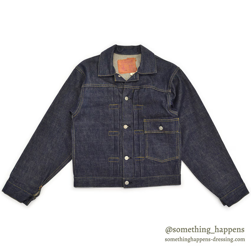 1940's DEADSTOCK FOREMOST BUCKLE BACK DENIM JACKET / LEATHER PATCH ... 36