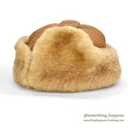 1980's~ DEADSTOCK BICK MOOSE LEATHER SHEARLING TRAPPER HAT...L