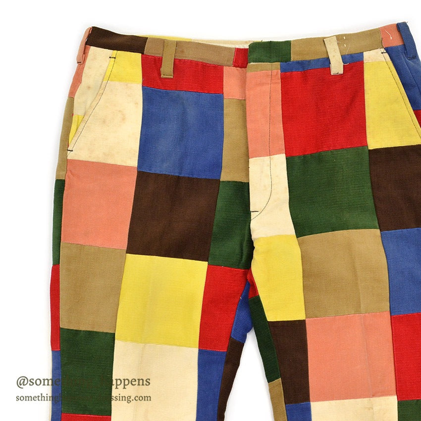 1970's DEADSTOCK HALRIN PATCHWORK CORDUROY PANTS...W38