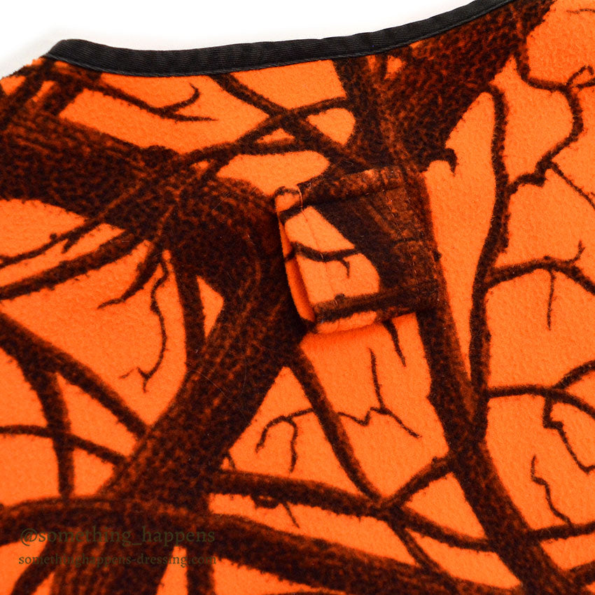 1990's CABELA'S TREE CAMO ORANGE FLEECE VEST...M