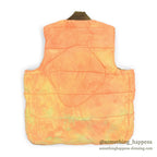 1960's~ CAMO / ORANGE REVERSIBLE NYLON PADDED VEST / FADED...