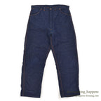 1950's UNKNOWN DOUBLE KNEE DENIM PAINTER PANTS / FLANNEL LINED ... W33/L30