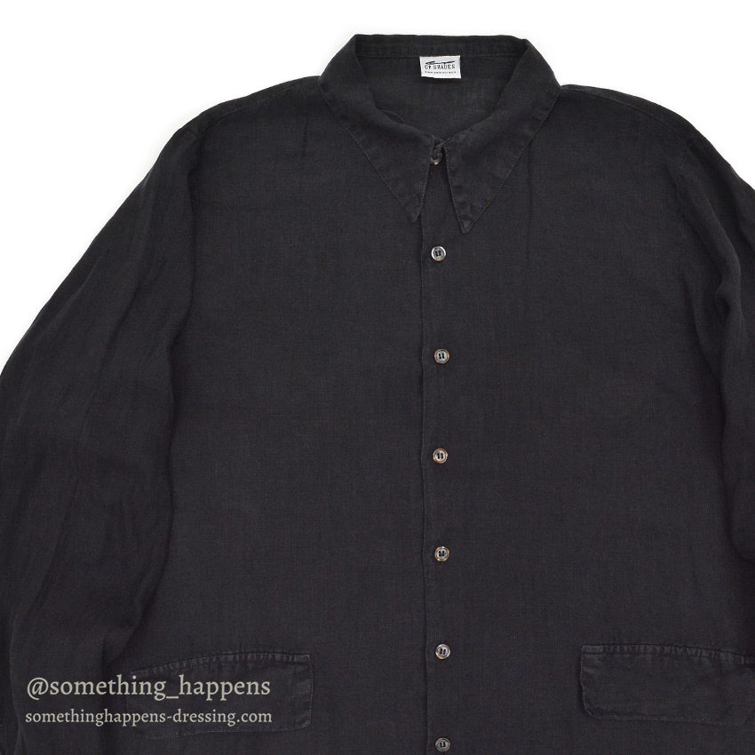 1990's CP SHADES LINEN JACKET / BLACK...M