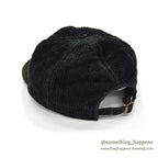 1990's EDDIE BAUER QUILTED CORDUROY CAP / BLACK...