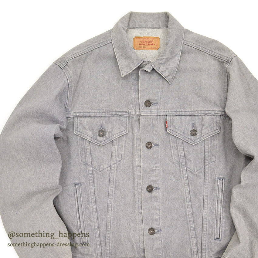 1980's Levi's 70506-0257 DENIM JACKET / GRAY... 44R