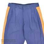 1960's RAYON YELLOW LINE BLUE SLACKS... W32