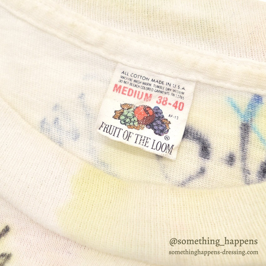 1970's FRUIT OF THE LOOM HAND MESSAGE AND DRAWN T-SHIRT ... M