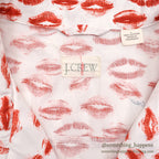 1990's J.CREW KISS PRINT PAJAMA SHIRT / UNUSUAL...L