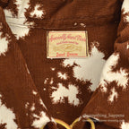 1960's DEADSTOCK SPECIALLY HAND MADE PRINT CORDUROY LACE UP SHIRT / RARE PATTERN ...