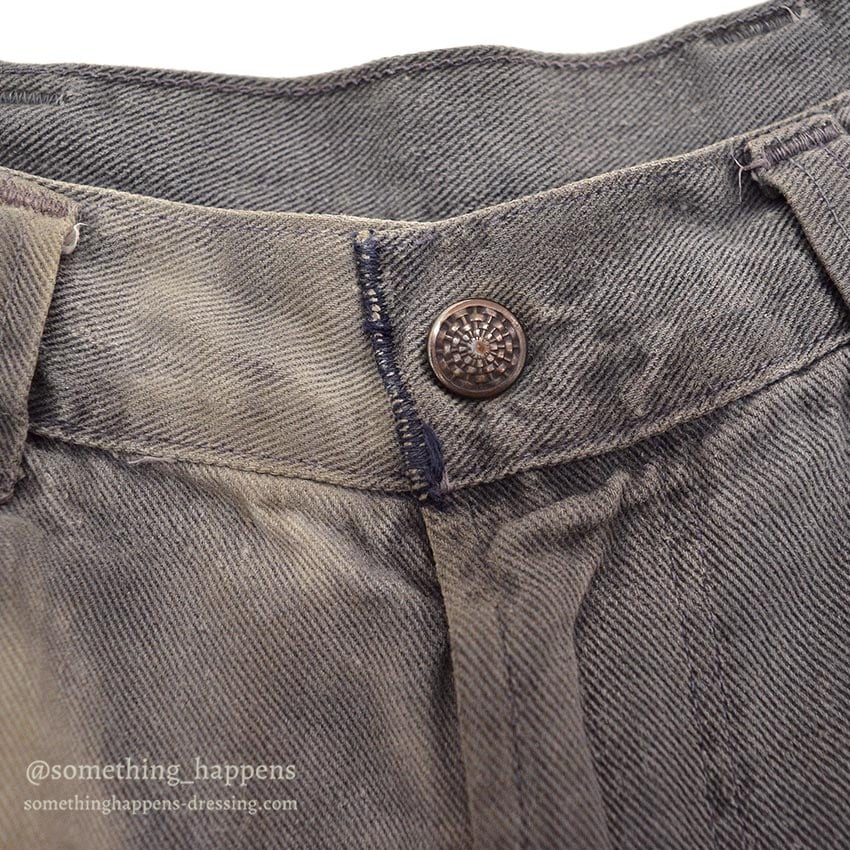 1960's UNKNOWN BLACK FADED FRISCO PANTS ... W32/L27