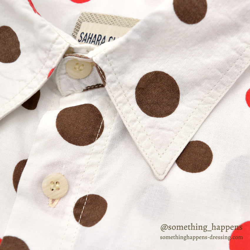 1990's SAHARA CLUB POLKA DOTS S/S SHIRT ... M