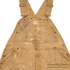 1940's~ CARHARTT DUCK DOUBLE KNEE OVERALL UNLINED / PAINT SPLATTER VIBE ... W36/L27