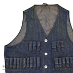 1920's~ DENIM HUNTING VEST / UNUSUAL, EXTREMELY RARE...