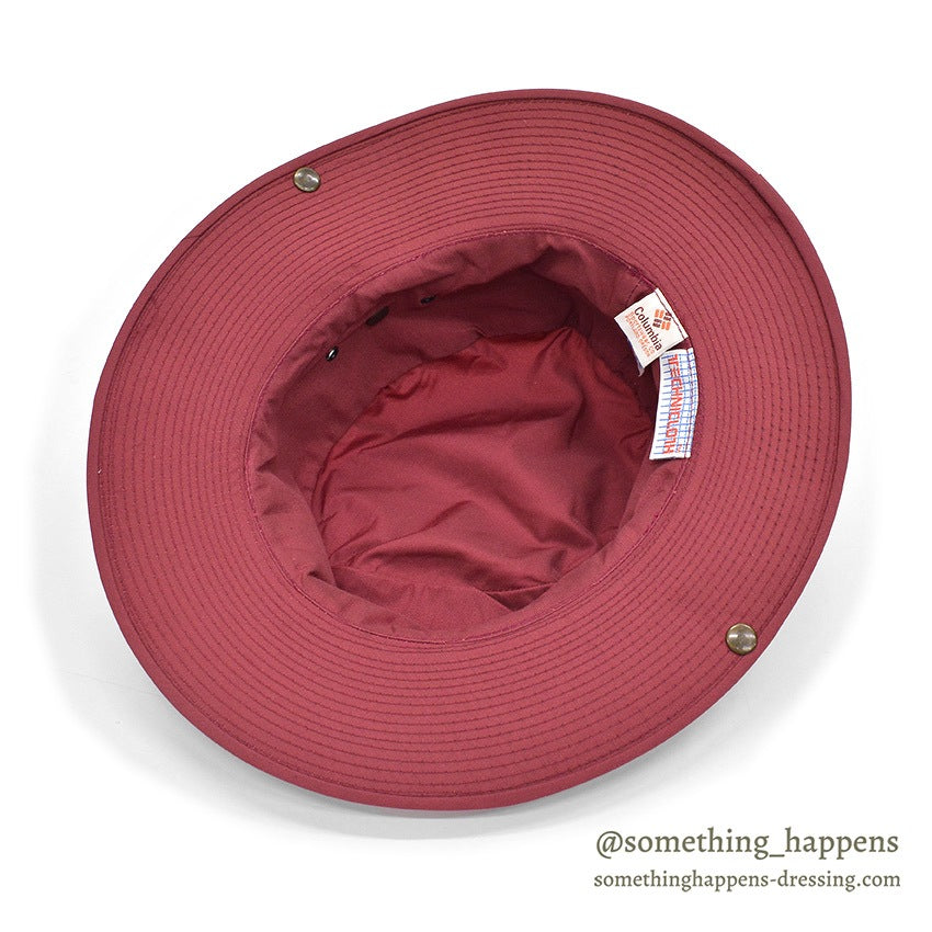 1980's DEADSTOCK COLUMBIA TECHNICLOTH SUN HAT / BURGUNDY RED...L