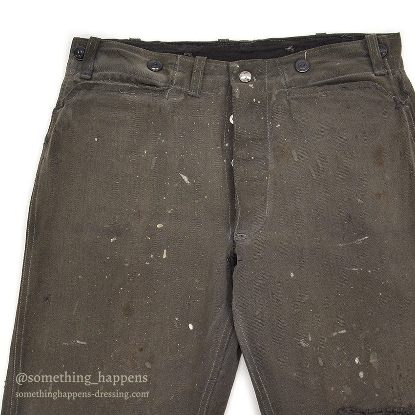 1940's CAN'T BUST'EM WW2 BLACK FRISCO PANTS / CROPPED ... W32