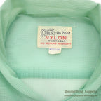 1950's~ DEADSTOCK DU PONT NYLON SEERSUCKER S/S SHIRT / MINT GREEN ... M