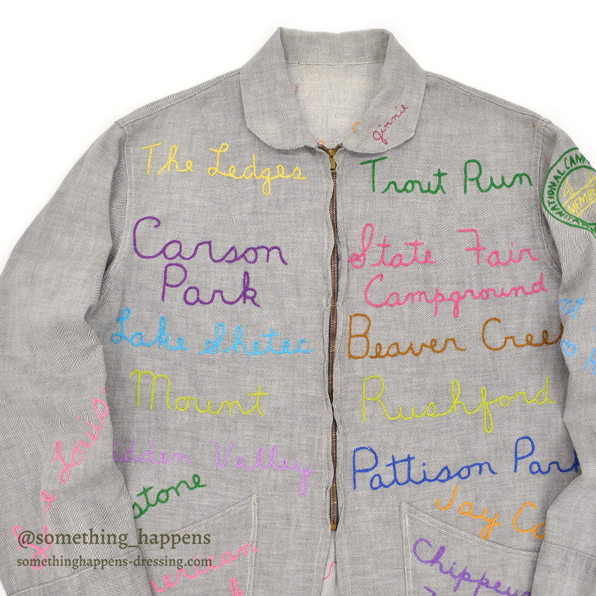 1950's~ CAMPERS TRAIL FULLY EMBROIDERED MEMORIAL JACKET / EXTREMELY RARE...