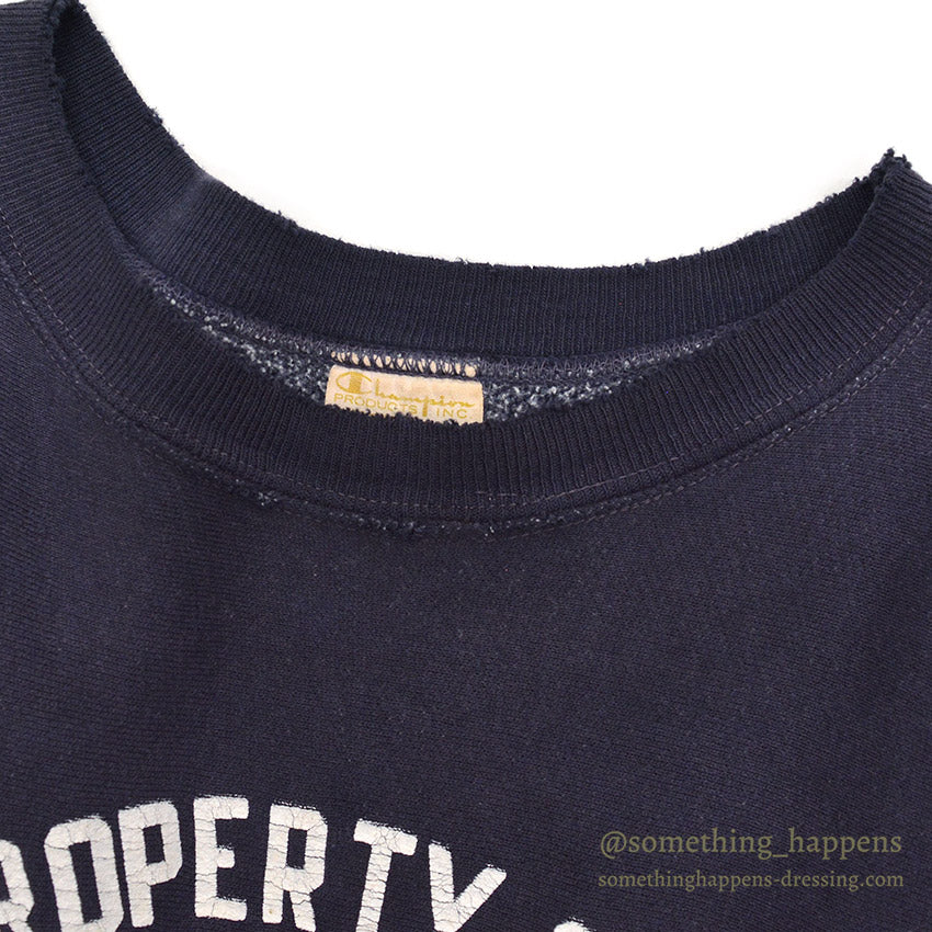 ~1970's CHAMPION PROPERTY OF AMHERST COLLEGE REVERSE WEAVE SWEAT SHIRT / NAVY ... XL