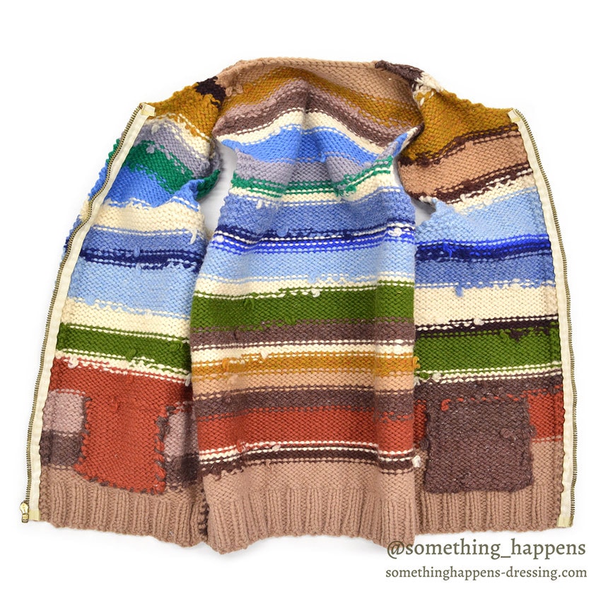 1960's~ MULTI COLOR HOME MADE COWICHAN VEST ...