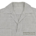 1950's BLACK / WHITE PLAID PULLOVER RAYON SHIRT...