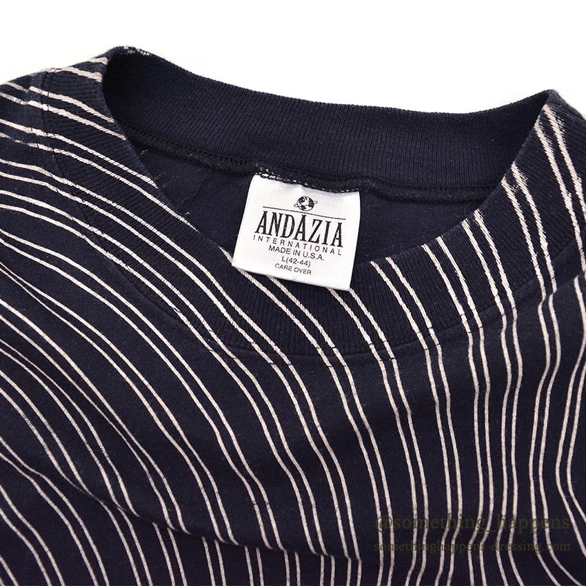 1990's ANDAZIA KILLER WAVE PATTERN ART T-SHIRT / NAVY ... L