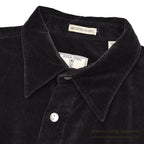 1980's~ BURMA BIBAS BLACK VELOUR SHIRT ... L