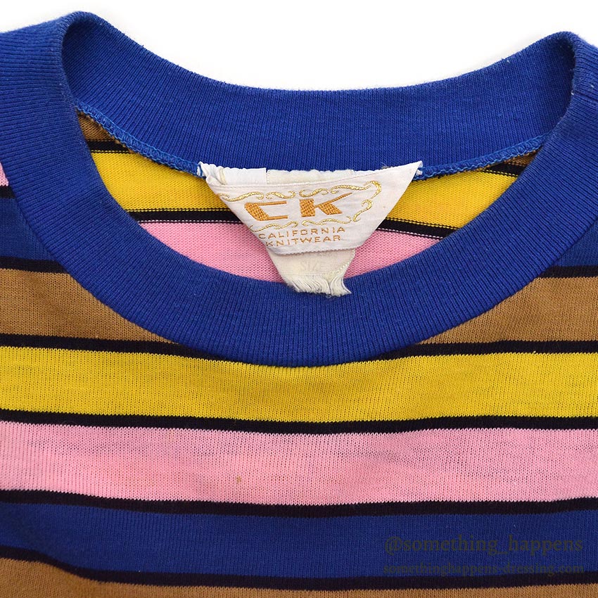 1970's CK MULTI COLOR BORDER POCKET T-SHIRT ...