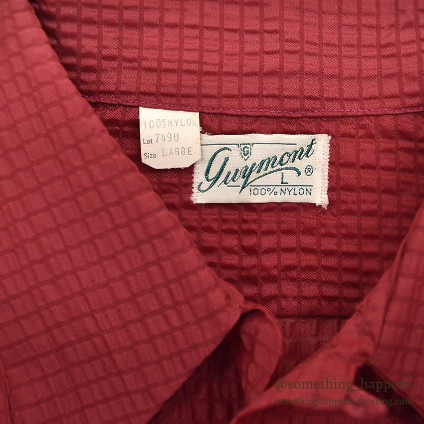 1950's DEADSTOCK GUYMONT DARK RED NYLON SHIRT ... L