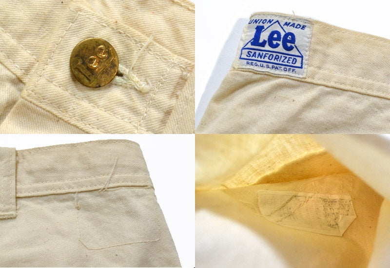 40's　Lee　ハウスマーク　ロングL　生成り　ペインターパンツ　実寸W30×33