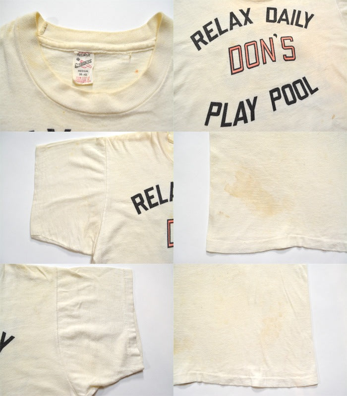 60's　CHEROKEE 'RELAX DAILY…'  GO KART 両面プリント 染み込み Tシャツ レア　SIZE M