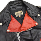 70's CANAL JEAN CO. Two-tone double rider jacket, hand-painted...