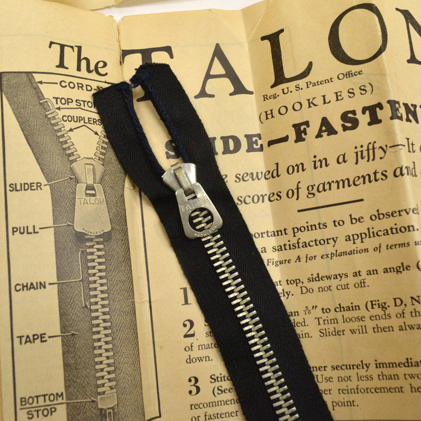 1930s TALON HOOKLESS Deadstock Zipper... 4-inch