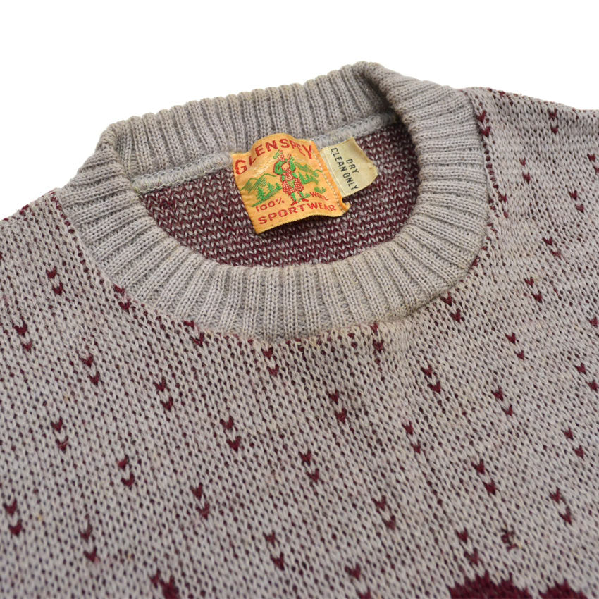 40's~ GLENSPEY SPORTWEAR 'Skiers' Jacquard knit...