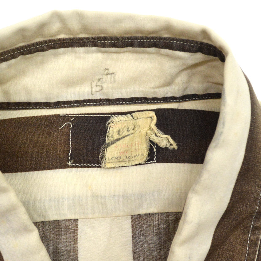 ~40's POWERS STRIPE LONG SLEEVE SHIRT'S... 151/2