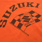 70's 'SUZUKI' checkerboard flag print T-shirt...