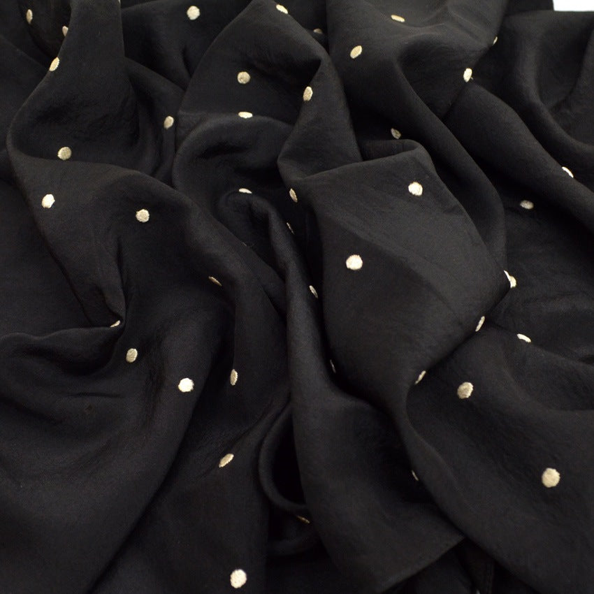 Old Polka Dots Black & Silver Scarf...