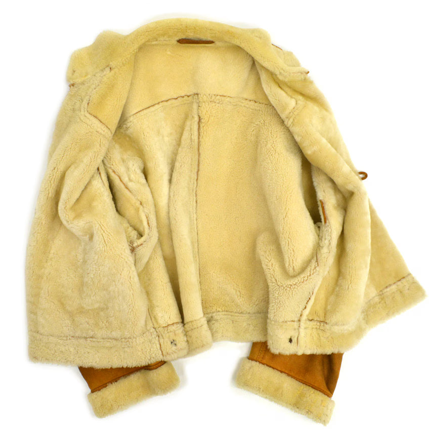 70's Mouton Jacket Wood Toggle Button...